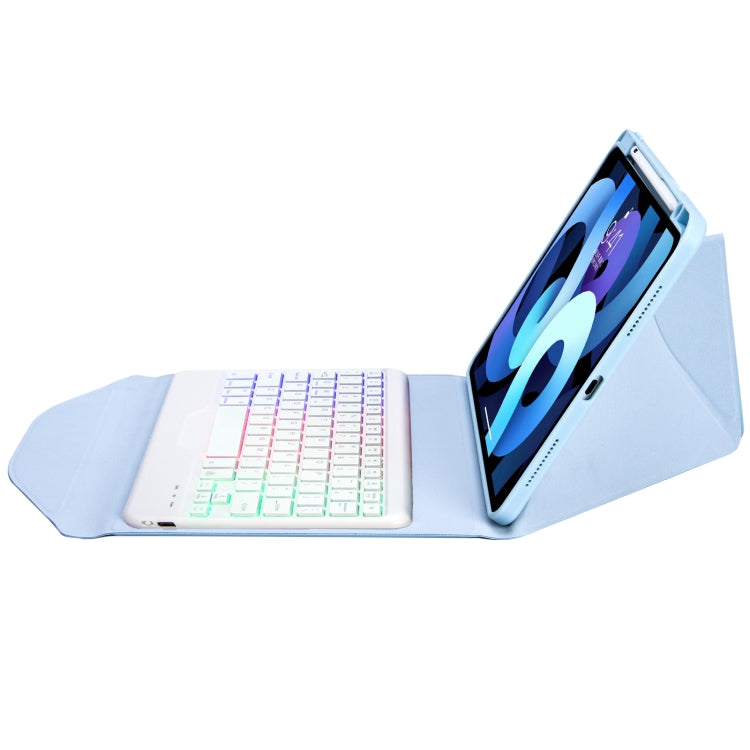 Z102BS Pen Slot Backlight Bluetooth Keyboard Leather Tablet Case For iPad 10.2 2021/2020/2019(Sky Blue) by buy2fix