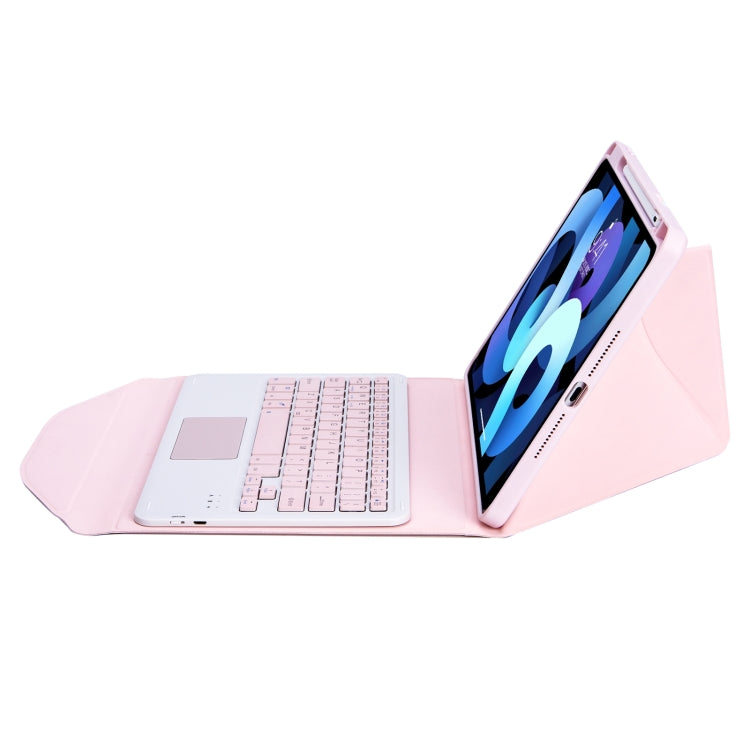 Z098B-A Pen Slot Touchpad Bluetooth Keyboard Leather Tablet Case For iPad Air 11 2025 / 2024 / Air 5 / Air 4(Pink) by buy2fix