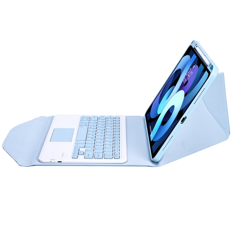 Z098B-A Pen Slot Touchpad Bluetooth Keyboard Leather Tablet Case For iPad Air 11 2025 / 2024 / Air 5 / Air 4(Sky Blue) by buy2fix