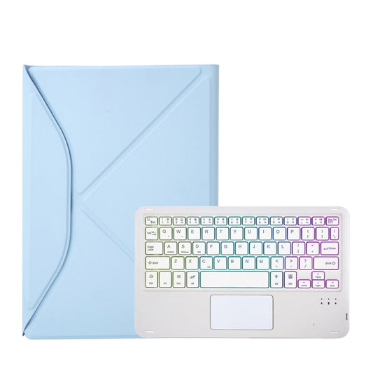 Z11B-AS Pen Slot Touchpad Backlight Bluetooth Keyboard Leather Tablet Case For iPad Pro 11 2021/2020/2018(Sky Blue) by buy2fix