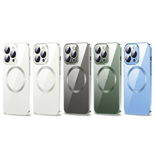 For iPhone 14 Plus MagSafe Magnetic Phone Case with Lens Film (Dark Green) by buy2fix