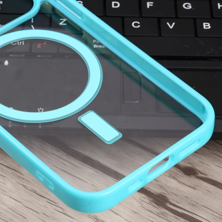 For iPhone 14 Plus Acrylic + TPU Magsafe Magnetic Phone Case (Sky Blue) by buy2fix