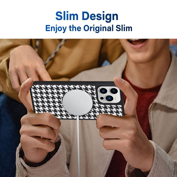 For iPhone 14 Plus Leather Texture MagSafe Magnetic Phone Case (Python Pattern) by buy2fix