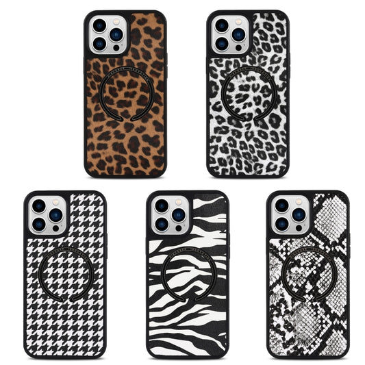 For iPhone 14 Pro Leather Texture MagSafe Magnetic Phone Case(Python Pattern) by buy2fix