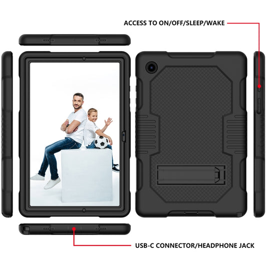 For Samsung Galaxy Tab A8 10.5 2021 X200 Contrast Color Robot Shockproof Silicone + PC Tablet Case(Black) - Other Galaxy Tab PC by buy2fix | Online Shopping UK | buy2fix