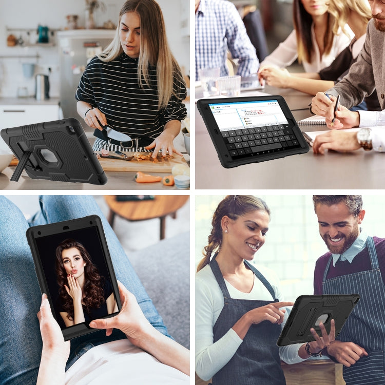 For iPad 10.2 2021 Contrast Color Robot Shockproof Silicone + PC Tablet Case(Black) - iPad 10.2 Cases by buy2fix | Online Shopping UK | buy2fix