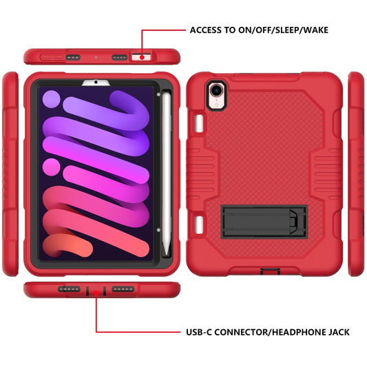 For iPad mini 2024 /mini 6 Contrast Color Robot Shockproof Silicone + PC Tablet Case(Red Black) - iPad mini 6 Cases by buy2fix | Online Shopping UK | buy2fix