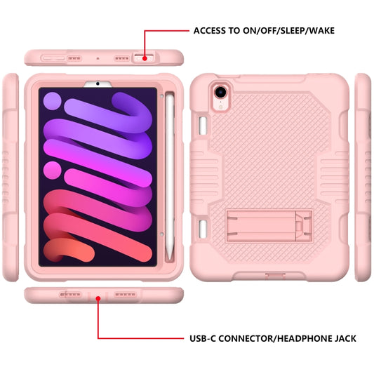 For iPad mini 2024 /mini 6 Contrast Color Robot Shockproof Silicone + PC Tablet Case(Rose Gold) - iPad mini 6 Cases by buy2fix | Online Shopping UK | buy2fix