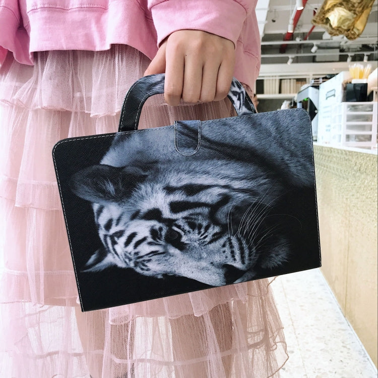 For iPad 11 (2020) 3D Colored Drawing Horizontal Flip Leather Tablet Case with Holder & Card Slot & Wallet & Handle(White Tiger) - iPad Pro 11 (2020) Cases by buy2fix | Online Shopping UK | buy2fix