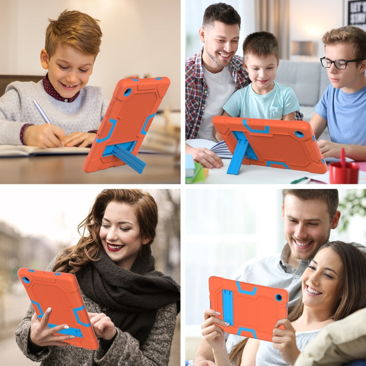 For Samsung Galaxy Tab A8 10.5 2021 X200 Contrast Color Robot Silicone + PC Tablet Case(Orange Blue) - Other Galaxy Tab PC by buy2fix | Online Shopping UK | buy2fix