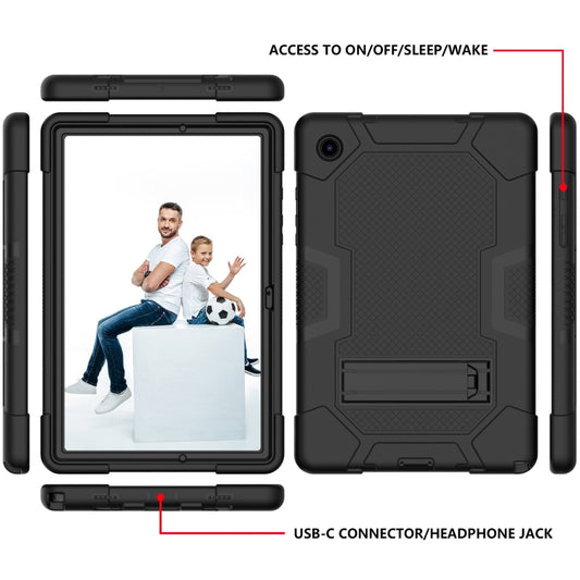 For Samsung Galaxy Tab A8 10.5 2021 X200 Contrast Color Robot Silicone + PC Tablet Case(Black) - Other Galaxy Tab PC by buy2fix | Online Shopping UK | buy2fix