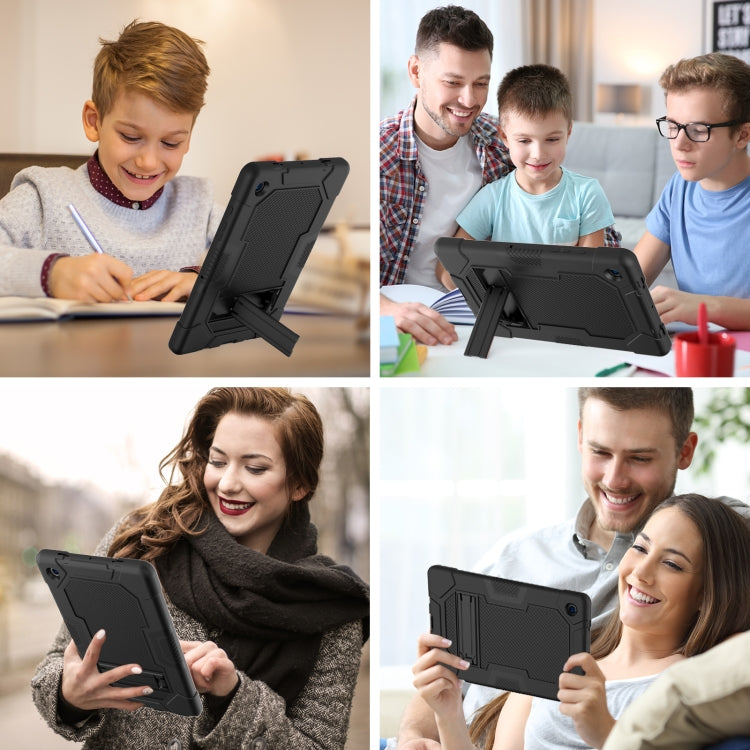For Samsung Galaxy Tab A8 10.5 2021 X200 Contrast Color Robot Silicone + PC Tablet Case(Black) - Other Galaxy Tab PC by buy2fix | Online Shopping UK | buy2fix