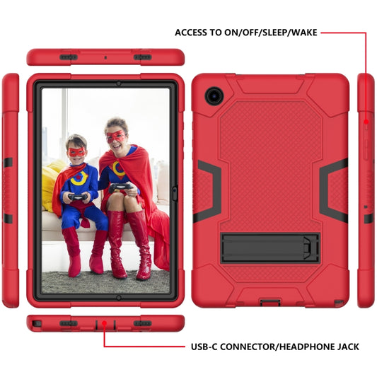 For Samsung Galaxy Tab A8 10.5 2021 X200 Contrast Color Robot Silicone + PC Tablet Case(Red Black) - Other Galaxy Tab PC by buy2fix | Online Shopping UK | buy2fix
