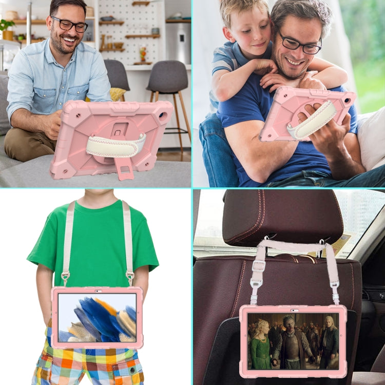 For Samsung Galaxy Tab A8 10.5 2021 X200 Contrast Color Robot Silicone + PC Tablet Case(Rose Gold) - Other Galaxy Tab PC by buy2fix | Online Shopping UK | buy2fix