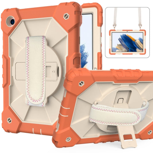 For Samsung Galaxy Tab A8 10.5 2021 X200 Contrast Color Robot Silicone + PC Tablet Case(Coral Orange+Beige) - Other Galaxy Tab PC by buy2fix | Online Shopping UK | buy2fix