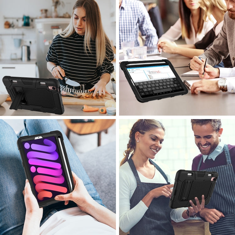 For iPad mini 2024 / mini 6 Contrast Color Robot Silicone + PC Tablet Case(Black) - iPad mini 6 Cases by buy2fix | Online Shopping UK | buy2fix