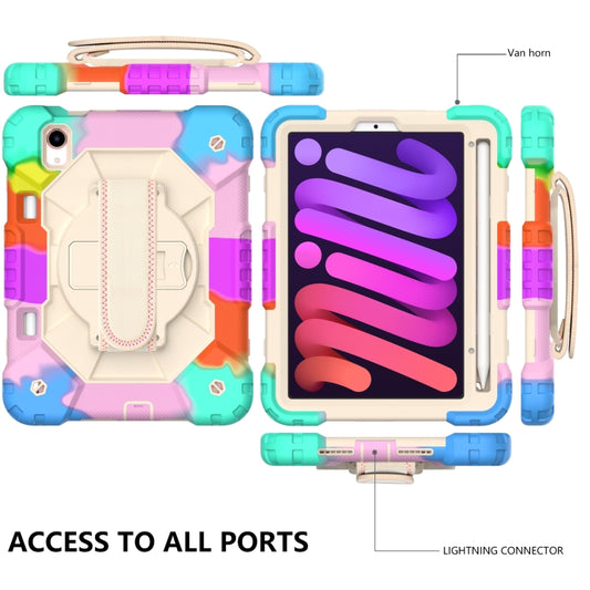 For iPad mini 2024 / mini 6 Contrast Color Robot Silicone + PC Tablet Case with Shoulder Strap(Colorful Blue) - iPad mini 6 Cases by buy2fix | Online Shopping UK | buy2fix