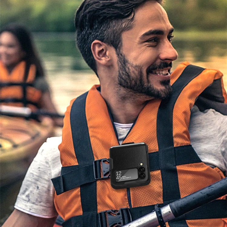 For Samsung Galaxy Z Flip3 5G Litchi Texture Shockproof Phone Case(Brown) - Galaxy Phone Cases by buy2fix | Online Shopping UK | buy2fix