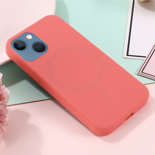 For iPhone 14 Shockproof Silicone Magsafe Case (Pink Orange) by buy2fix