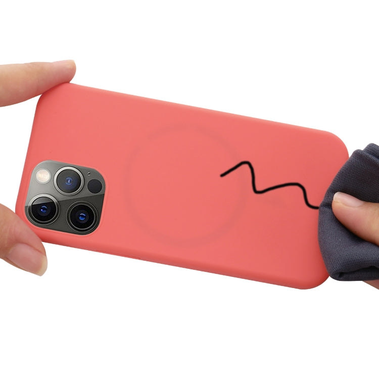 For iPhone 14 Pro Shockproof Silicone Magsafe Case(Pink Orange) by buy2fix