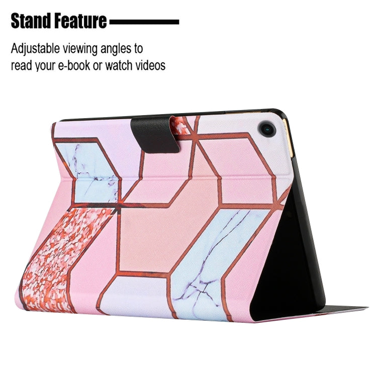 For Samsung Galaxy Tab A8 Marble Pattern Smart Leather Tablet Case(Splicing Marble) by buy2fix