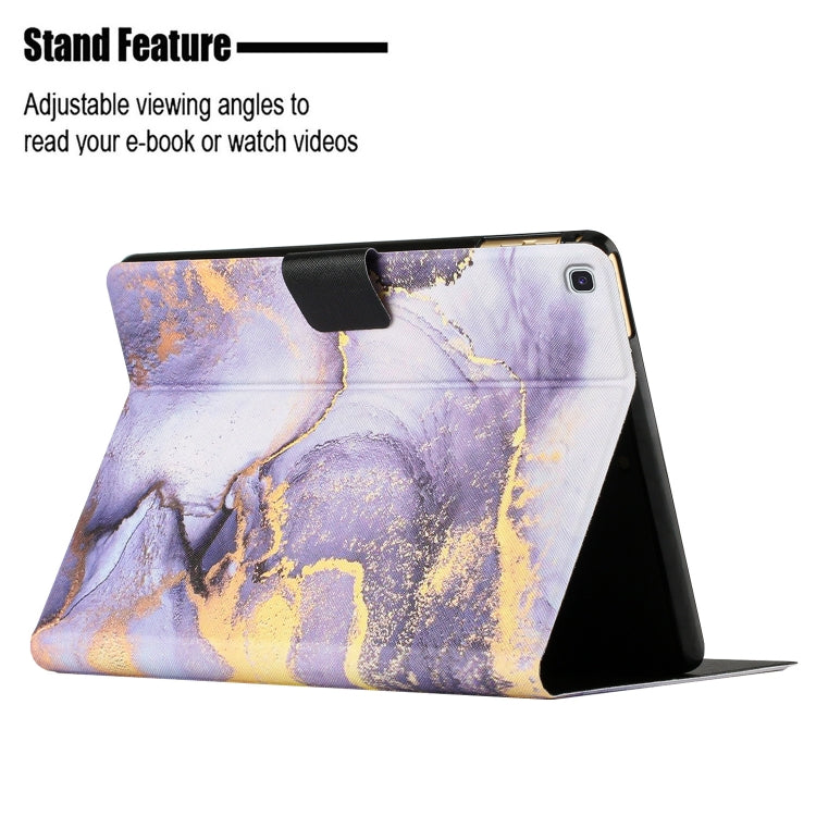 For Samsung Galaxy Tab S6 Lite P610 Marble Pattern Smart Leather Tablet Case(Purple) by buy2fix