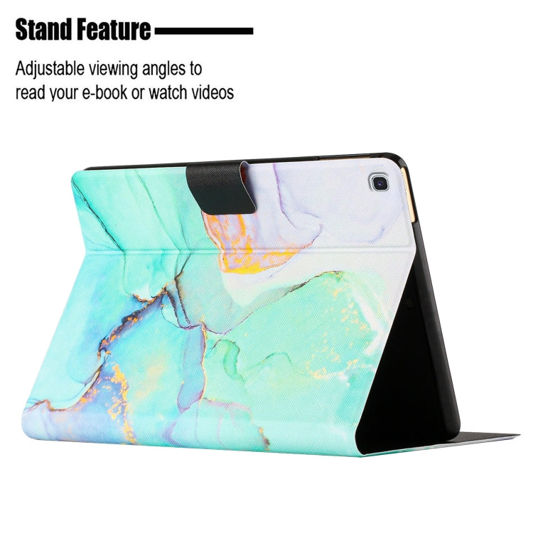 For Samsung Galaxy Tab A7 Lite T220 Marble Pattern Smart Leather Tablet Case(Green) by buy2fix