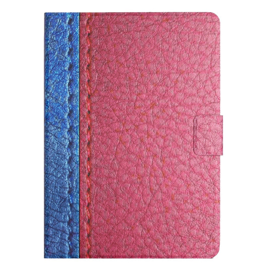 For Samsung Galaxy Tab A 10.1 T580 Stitching Solid Color Smart Leather Tablet Case(Rose Red) by buy2fix