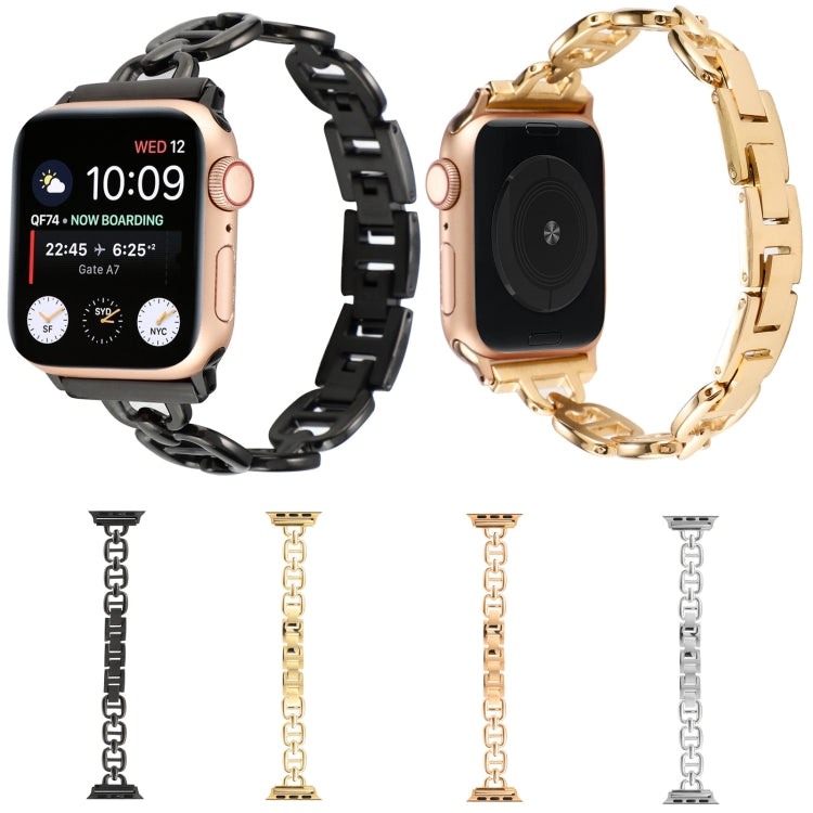 Steel Watch Band For Apple Watch Series 9&8&7 41mm / SE 3&SE 2&6&SE&5&4 40mm / 3&2&1 38mm(Rose Gold) by buy2fix
