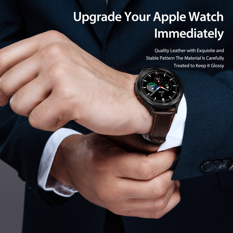 DUX DUCIS 22mm Genuine Leather Watch Band For Samsung Galaxy/Huawei/Honor/Xiaomi Watch(Coffee) by DUX DUCIS