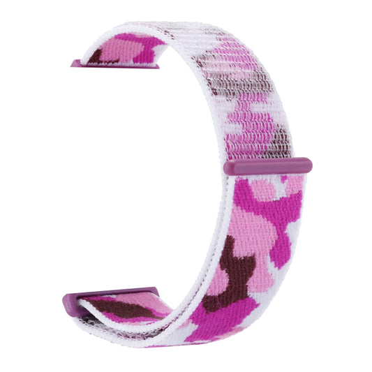 Nylon Loop Watch Band For Apple Watch Ultra 49mm&Watch Ultra 2 49mm / Series 9&8&7 45mm / SE 3&SE 2&6&SE&5&4 44mm / 3&2&1 42mm(Purple Camouflage) by buy2fix