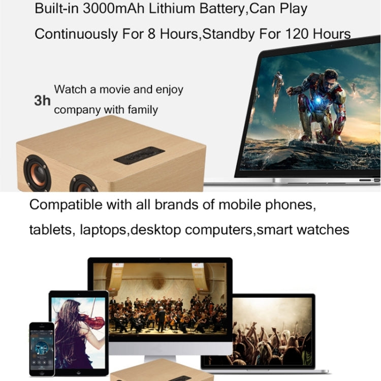 Q5 Home Computer TV Wooden Wireless Bluetooth Speaker(Black Walnut) by buy2fix