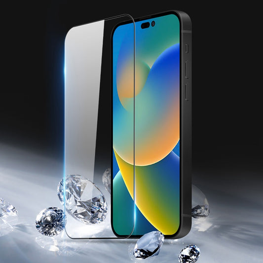 For iPhone 14 Pro 10pcs DUX DUCIS 0.33mm 9H Medium Alumina Tempered Glass Film(Black) by DUX DUCIS