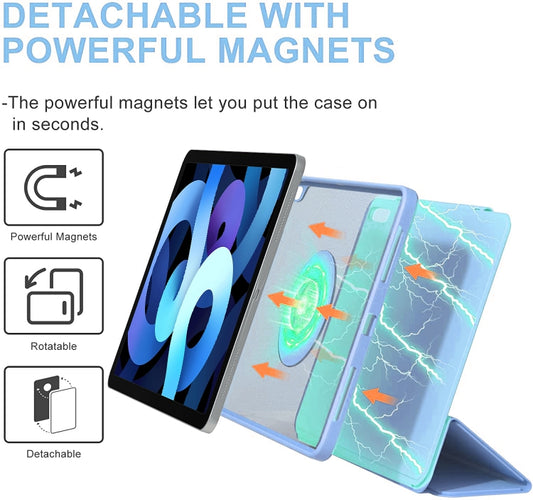 Trifold Magnetic Rotating Smart Case For iPad Air 2022 / 2020 10.9(Sky Blue) - iPad Air (2022) / (2020) 10.9 Cases by buy2fix | Online Shopping UK | buy2fix