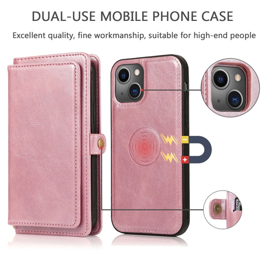 For iPhone 14 Pro Max Strong Magnetic Detachable Leather Case (Rose Gold) - iPhone 14 Pro Max Cases by buy2fix | Online Shopping UK | buy2fix