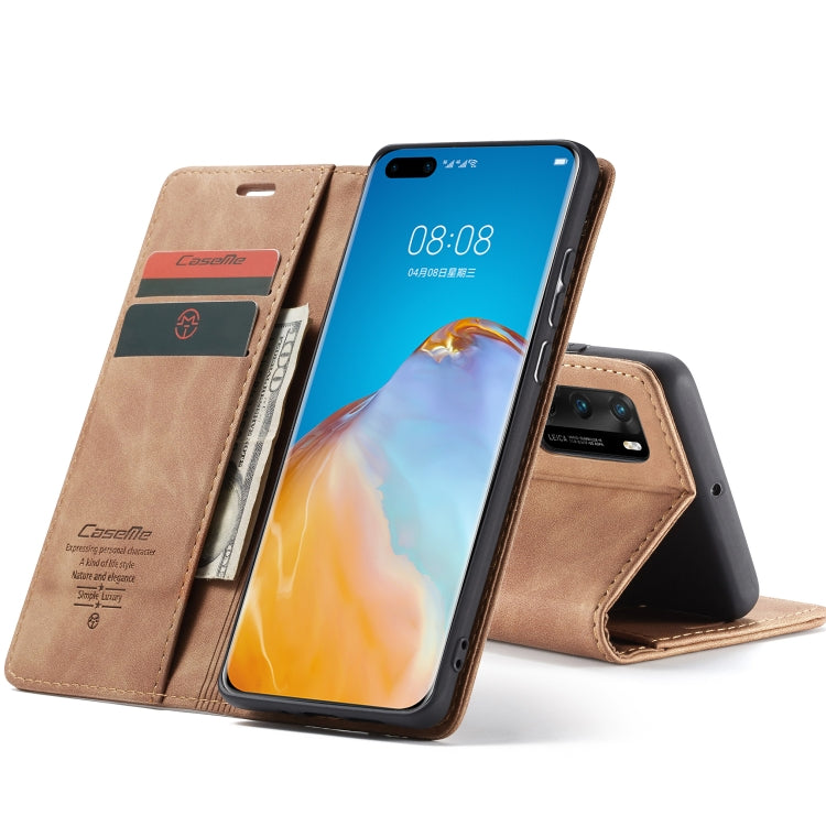 For Huawei P40 CaseMe-013 Multifunctional Horizontal Flip Leather Case with Card Slot & Holder & Wallet(Brown) - Huawei Cases by CaseMe | Online Shopping UK | buy2fix
