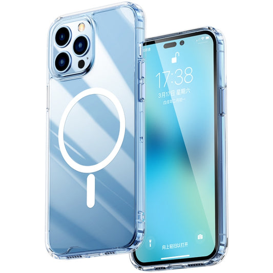 For iPhone 14 Magsafe Magnetic Four Corner Airbags Phone Case (Transparent) by buy2fix