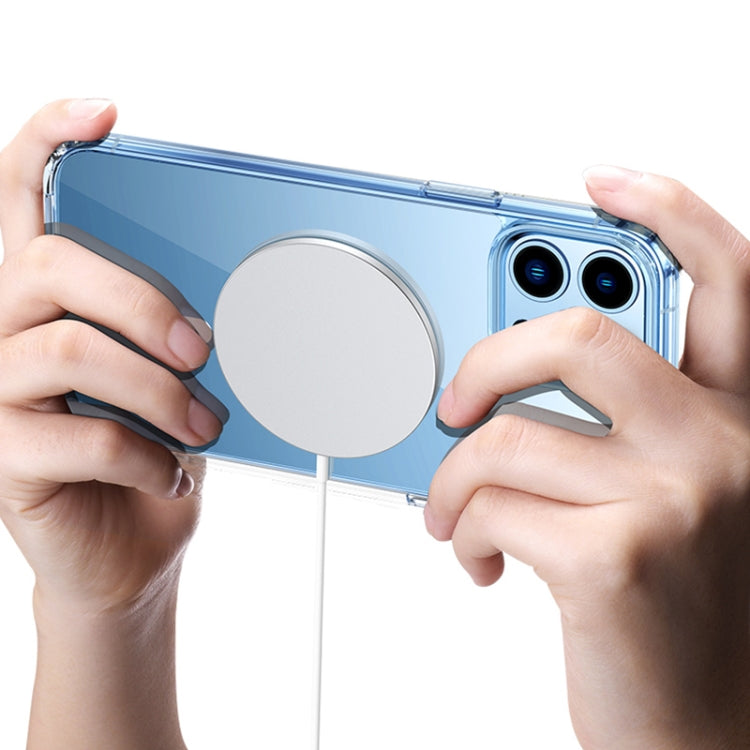 For iPhone 14 Plus Magsafe Magnetic Four Corner Airbags Phone Case (Transparent) by buy2fix