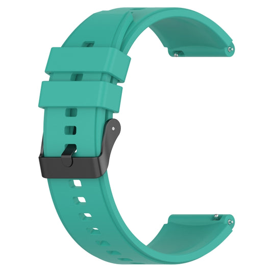 For Samsung Galaxy Watch 5 40mm 20mm Black Buckle Step Silicone Watch Band(Teal) by buy2fix