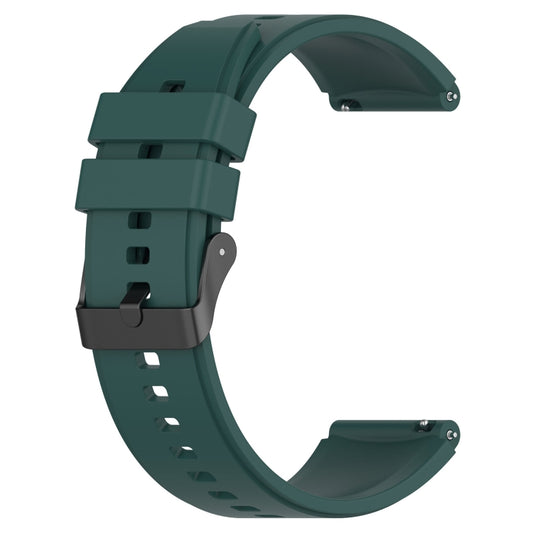 For Samsung Galaxy Watch 5 40mm 20mm Black Buckle Step Silicone Watch Band(Green) by buy2fix
