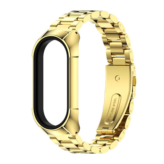 For Xiaomi Mi Band 7 / 7 NFC MIJOBS Stainless Steel Watch Band, Style:TF2 Tri-Bead(Gold) by MIJOBS