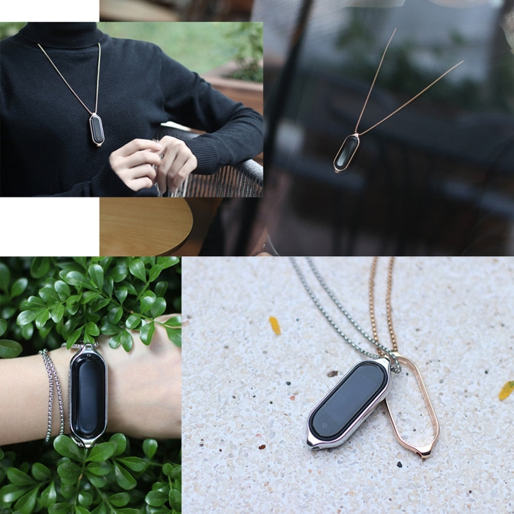 For Xiaomi Mi Band 7 / 7 NFC MIJOBS Metal Pendant Stainless Steel Watch Necklace (Silver) by MIJOBS