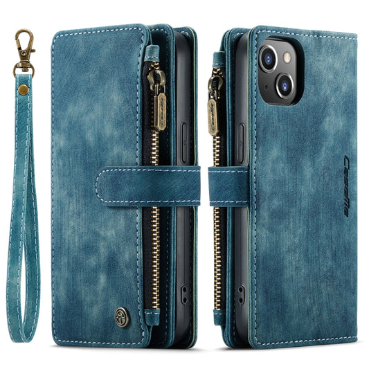 For iPhone 14 CaseMe C30 Multifunctional Phone Leather Case (Blue) - iPhone 14 Cases by CaseMe | Online Shopping UK | buy2fix