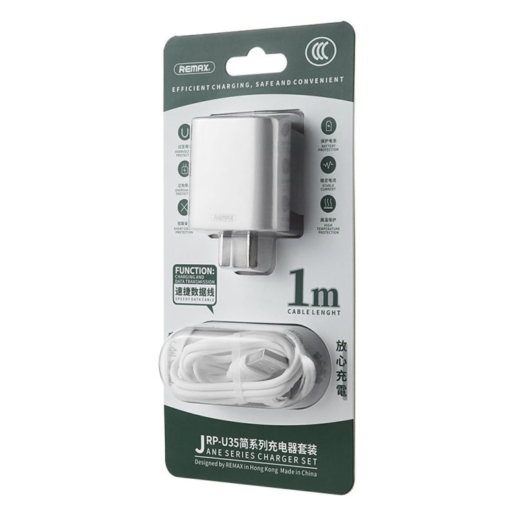REMAX Jane Series RP-U35 2.1A Dual USB Port Charger, Specification:CN Plug(White) - USB Charger by REMAX | Online Shopping UK | buy2fix