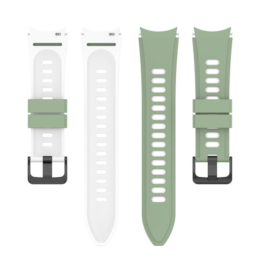 For Samsung Galaxy Watch5 Pro 45mm/5 44mm/5 40mm Two-color Silicone Strap Watch Band(Light Green White) by buy2fix