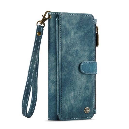 For Samsung Galaxy Z Fold5 CaseMe C30 Multifunctional Card Slots Zipper Phone Leather Phone Case(Blue) by CaseMe