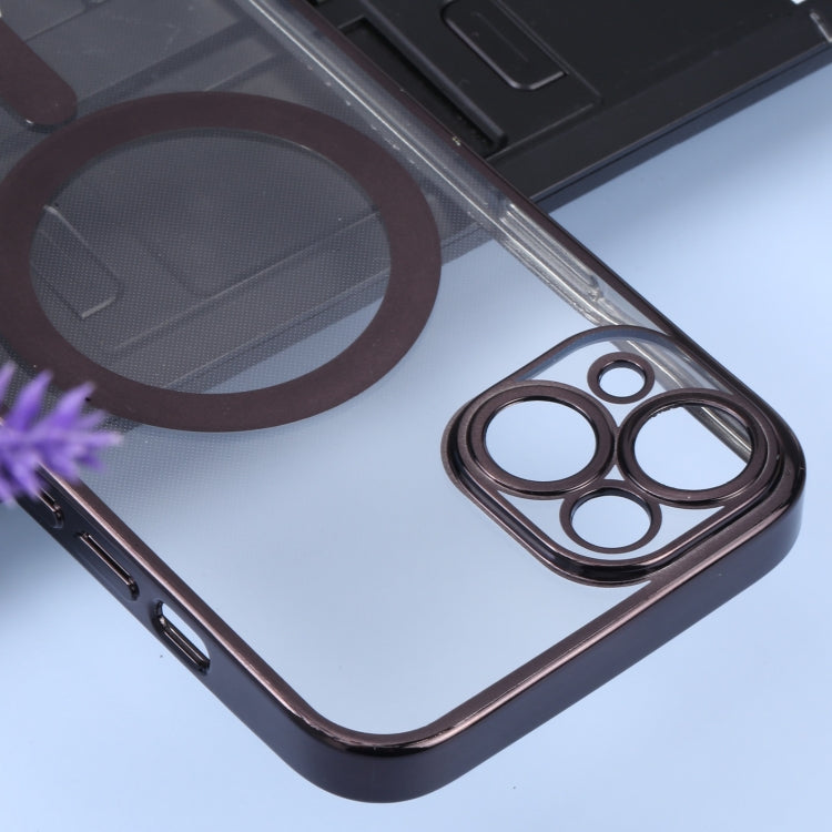 For iPhone 14 MagSafe Electroplating Straight TPU Phone Case (Black) by buy2fix