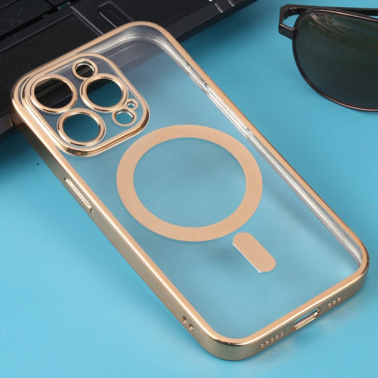 For iPhone 14 Pro Max MagSafe Electroplating Straight TPU Phone Case (Gold) by buy2fix