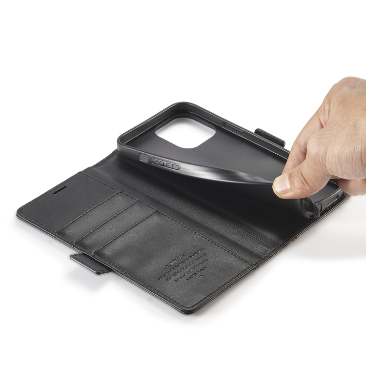 For iPhone 14 Pro LC.IMEEKE Magnetic Buckle Leather Phone Case(Black) - iPhone 14 Pro Cases by LC.IMEEKE | Online Shopping UK | buy2fix