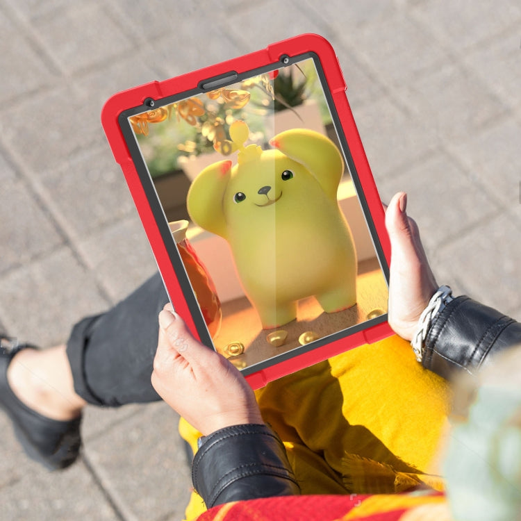 For iPad Pro 11 (2020) PC + Silicone Shockproof Combination Tablet Case with 360 Degree Rotating Holder & Handle(Red+Black) - iPad Pro 11 (2020) Cases by buy2fix | Online Shopping UK | buy2fix